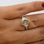 Very Light Brown Oval Diamond Ring