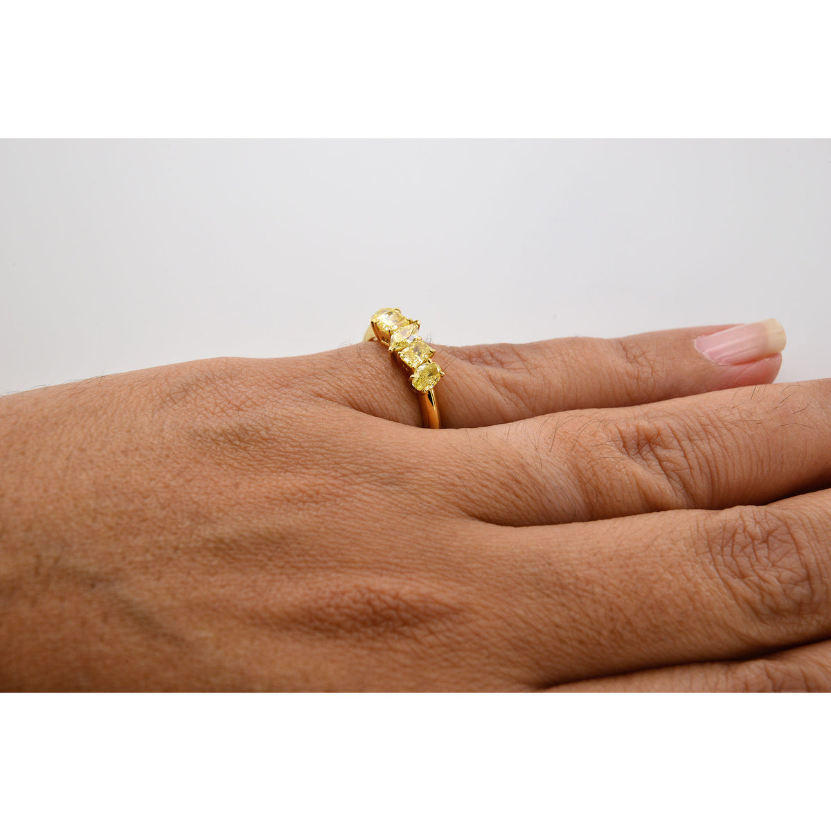 Mix Shape Fancy Yellow Diamond Band Ring