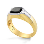 Fancy Black Radiant Diamond Mens Ring