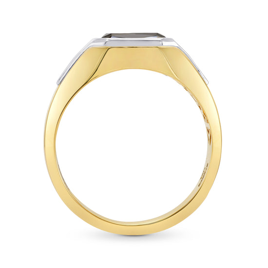 Fancy Black Radiant Diamond Mens Ring