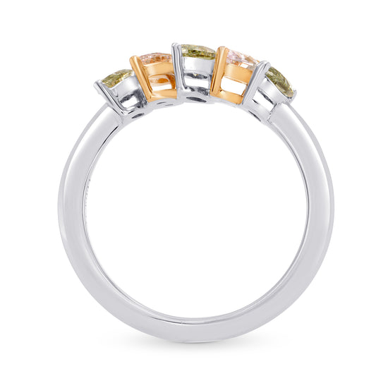 Fancy Light Pink and Fancy Grey Marquise Band Ring