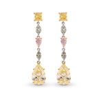 Extraordinary Multi-Color Diamond Drop Earrings