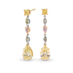 Extraordinary Multi-Color Diamond Drop Earrings