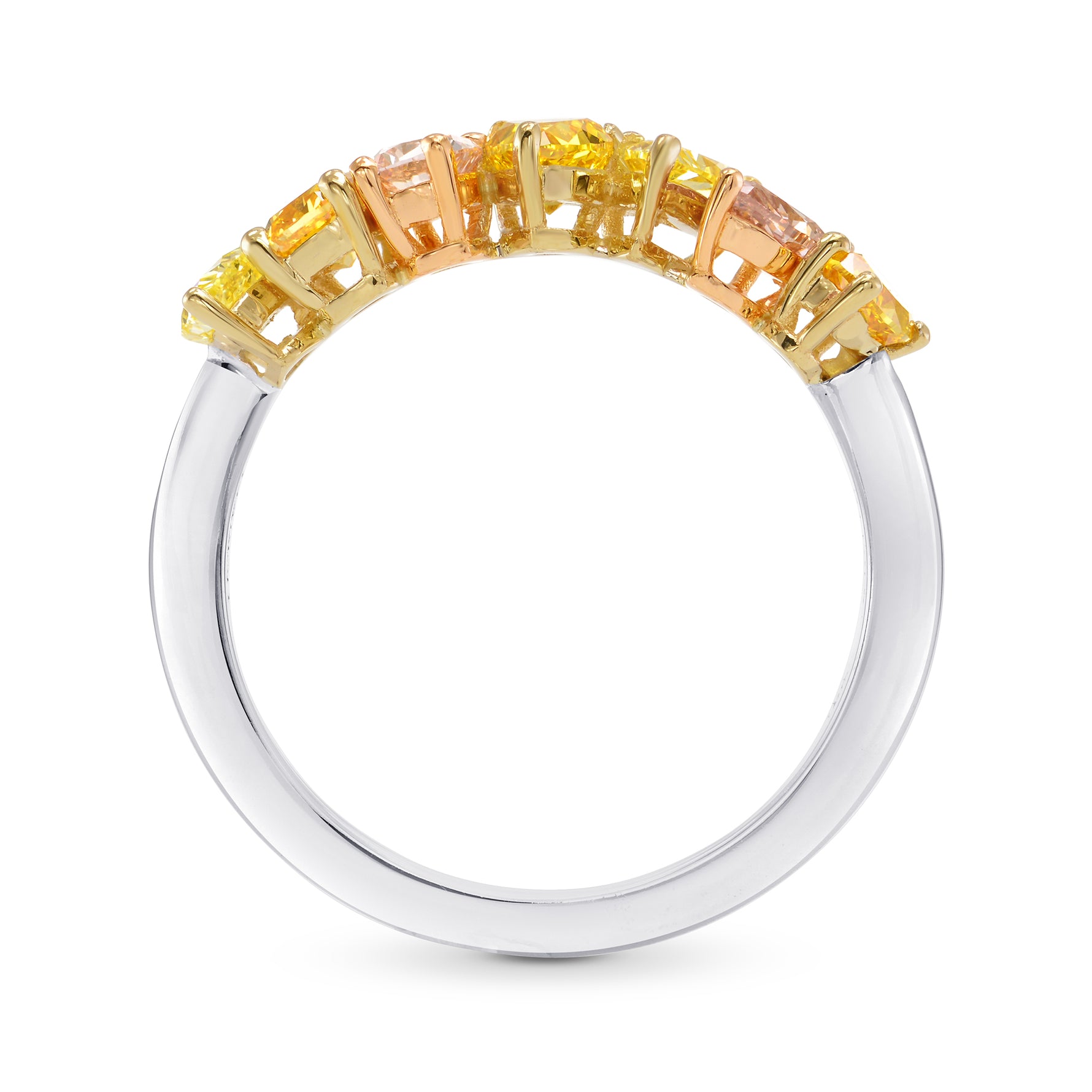 Natural Multicolored Diamond Band Ring