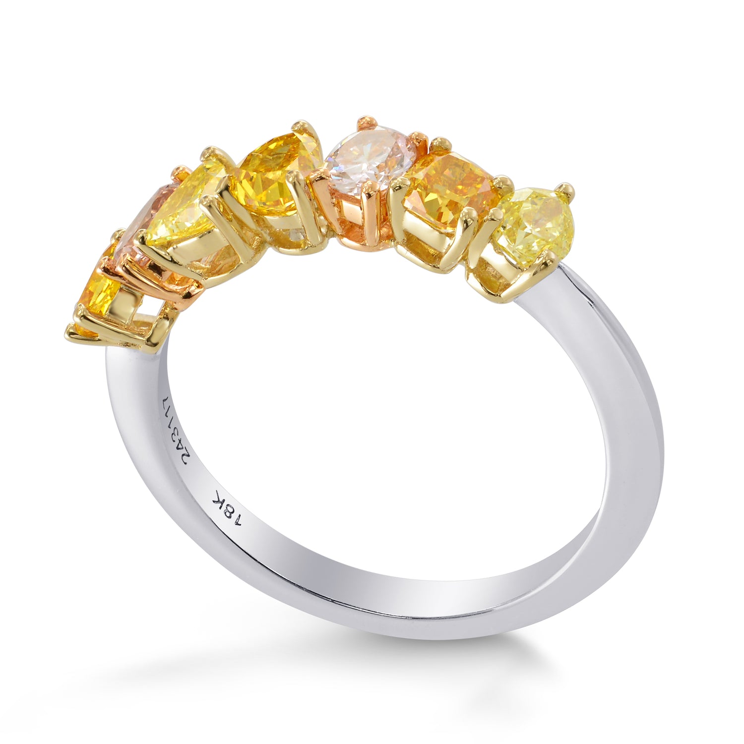 Natural Multicolored Diamond Band Ring