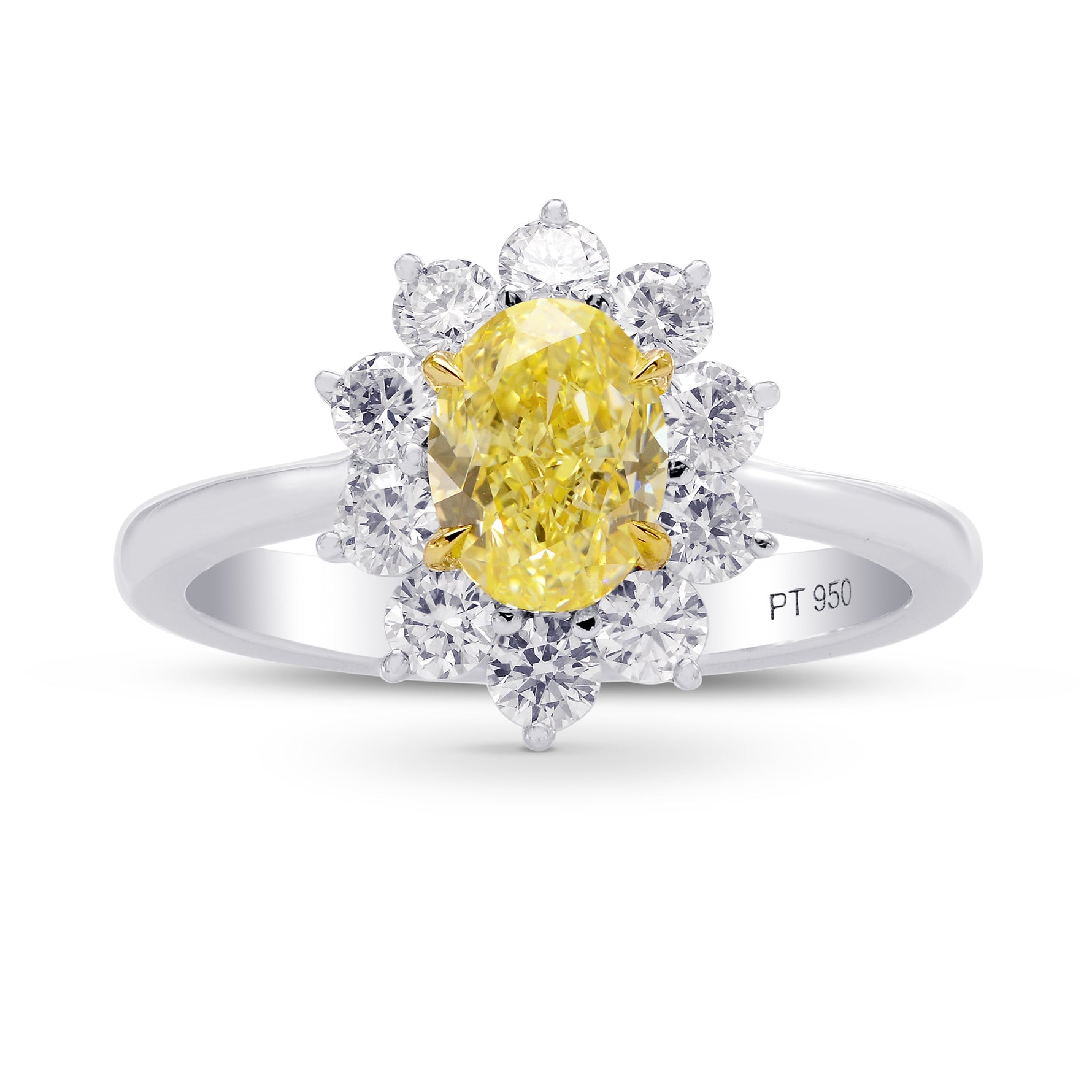 Fancy Yellow Oval Diamond Halo Ring