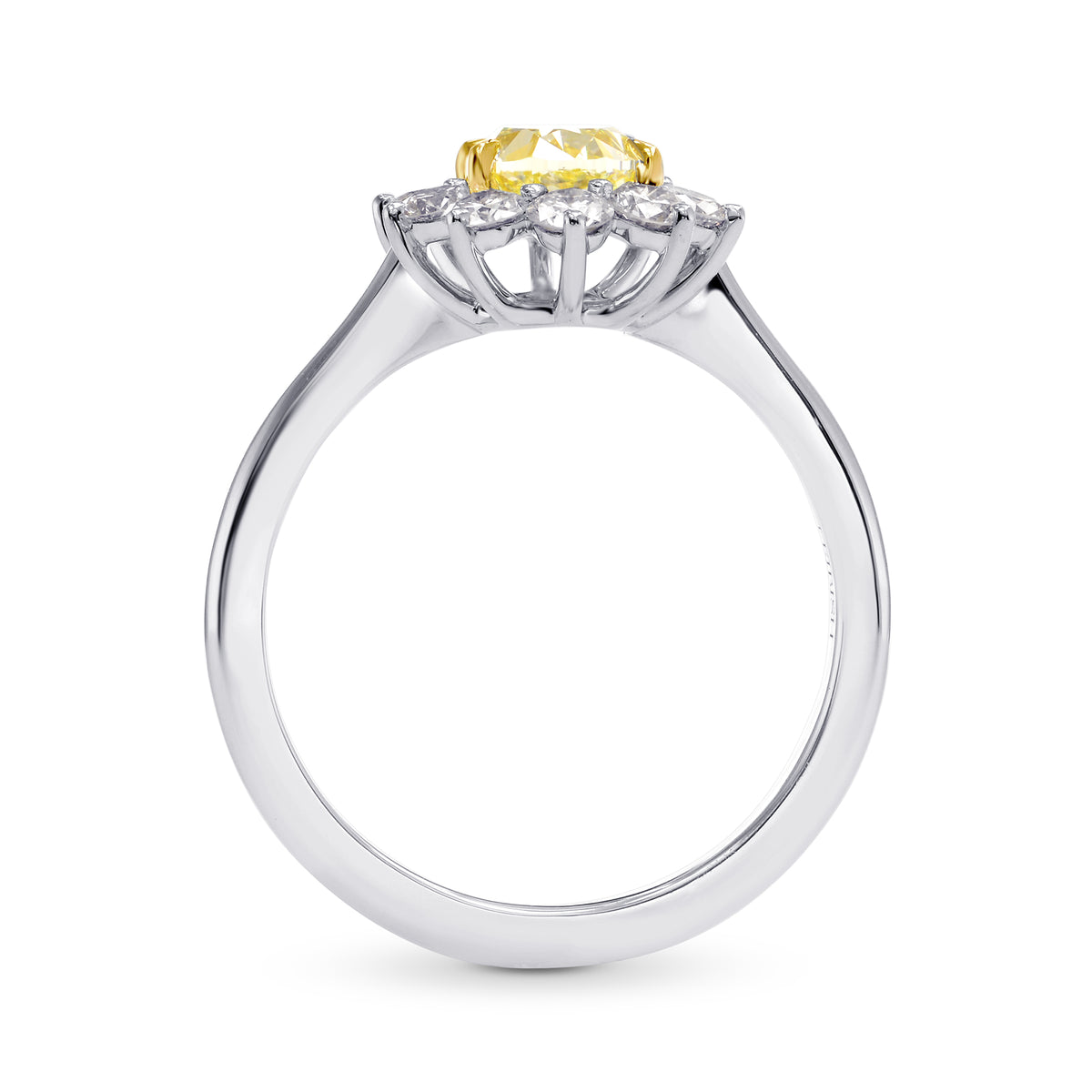 Fancy Yellow Oval Diamond Halo Ring