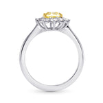 Fancy Yellow Oval Diamond Halo Ring