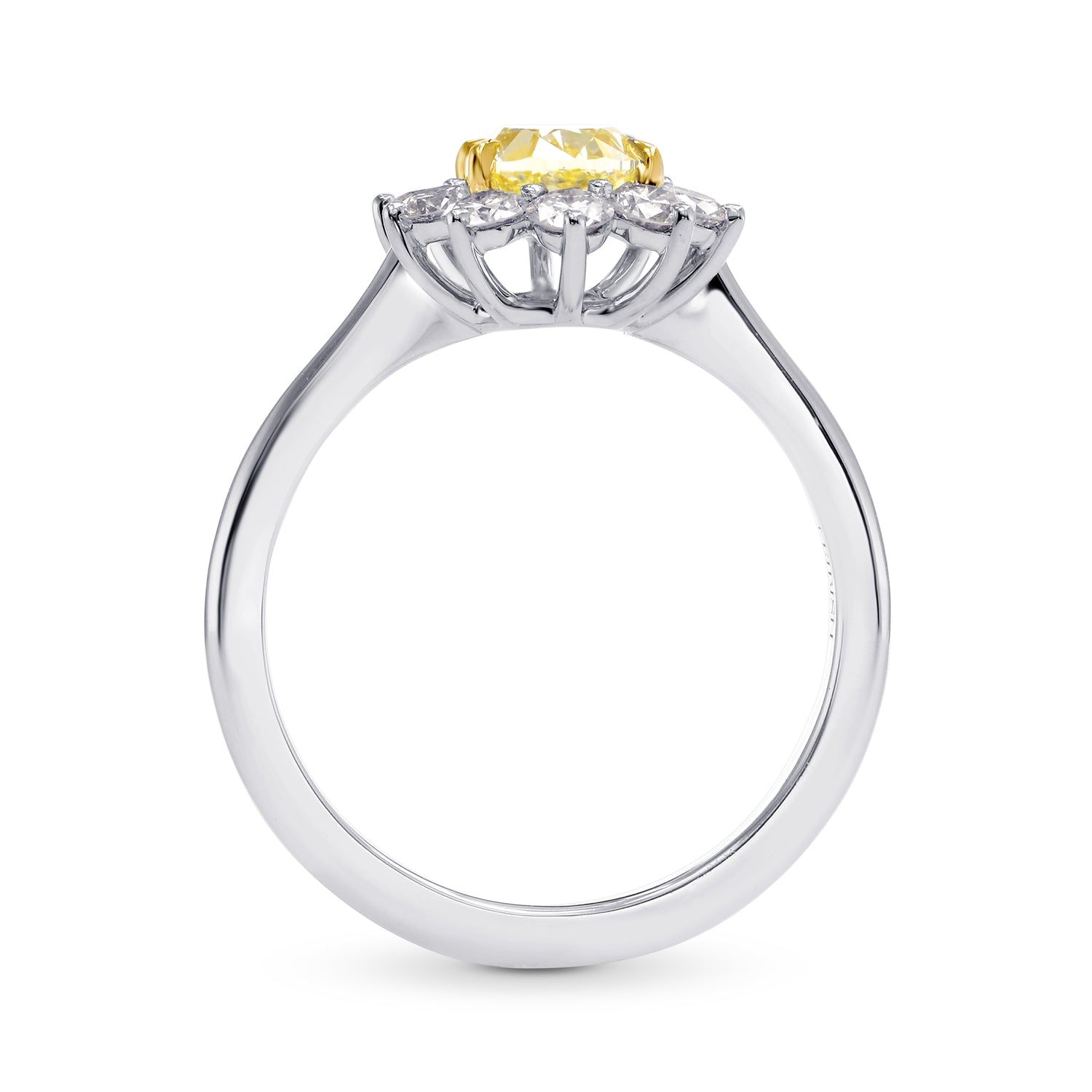 Fancy Yellow Oval Diamond Halo Ring