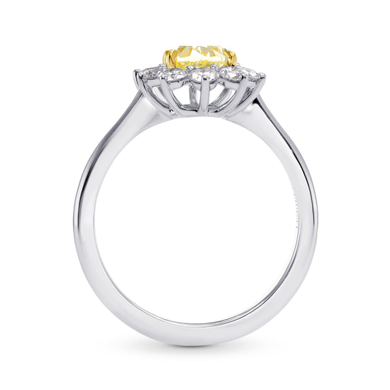 Fancy Yellow Oval Diamond Halo Ring