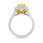 Fancy Intense Yellow Cushion Diamond Halo Ring