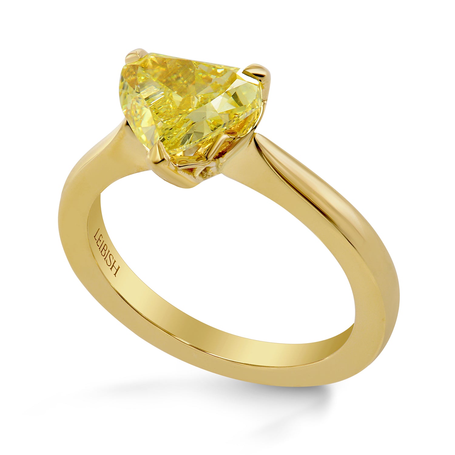 Fancy Intense Yellow Heart Diamond Solitaire Ring