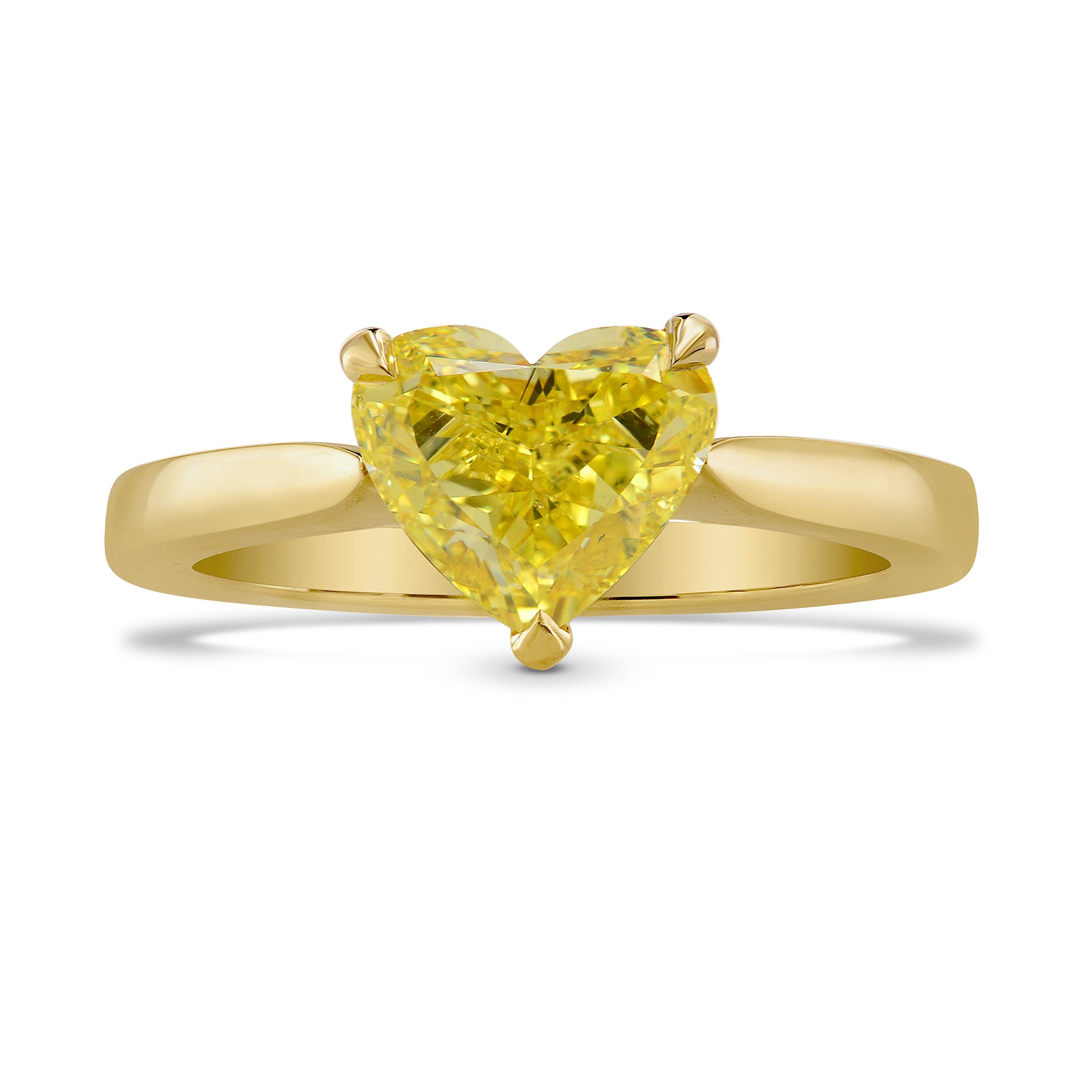 Fancy Intense Yellow Heart Diamond Solitaire Ring
