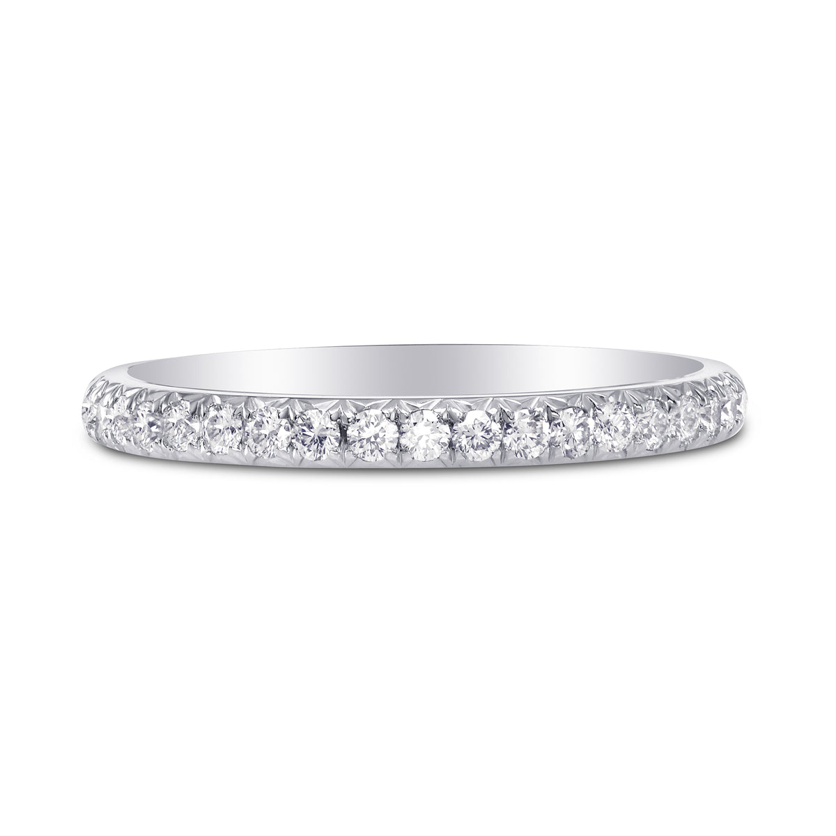 Diamond Wedding Band Ring with French Pave
