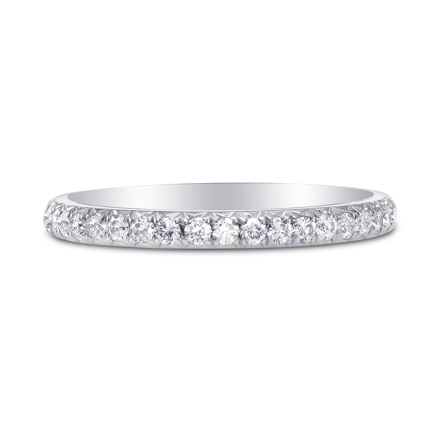 Diamond Wedding Band Ring with French Pave