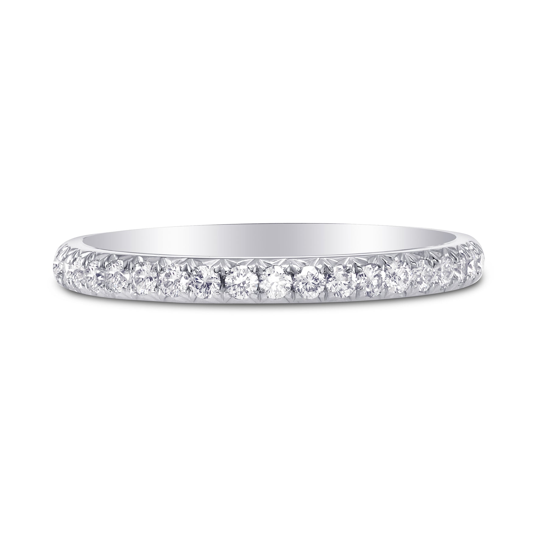 Diamond Wedding Band Ring with French Pave