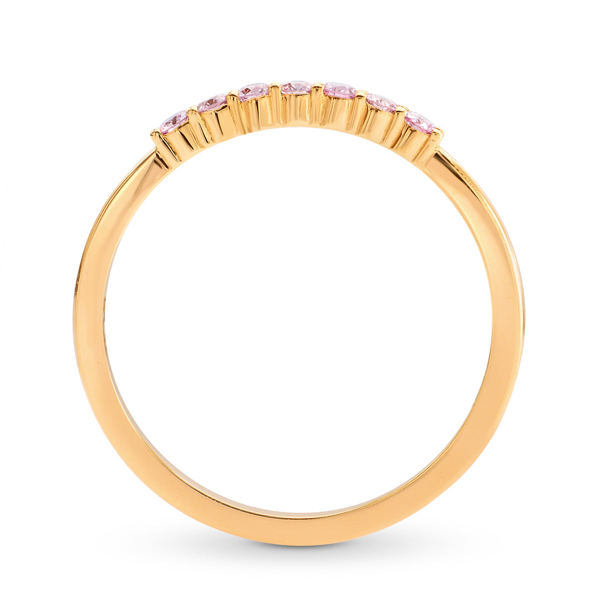 Pink Diamond 7 Stone Stacking Band Ring