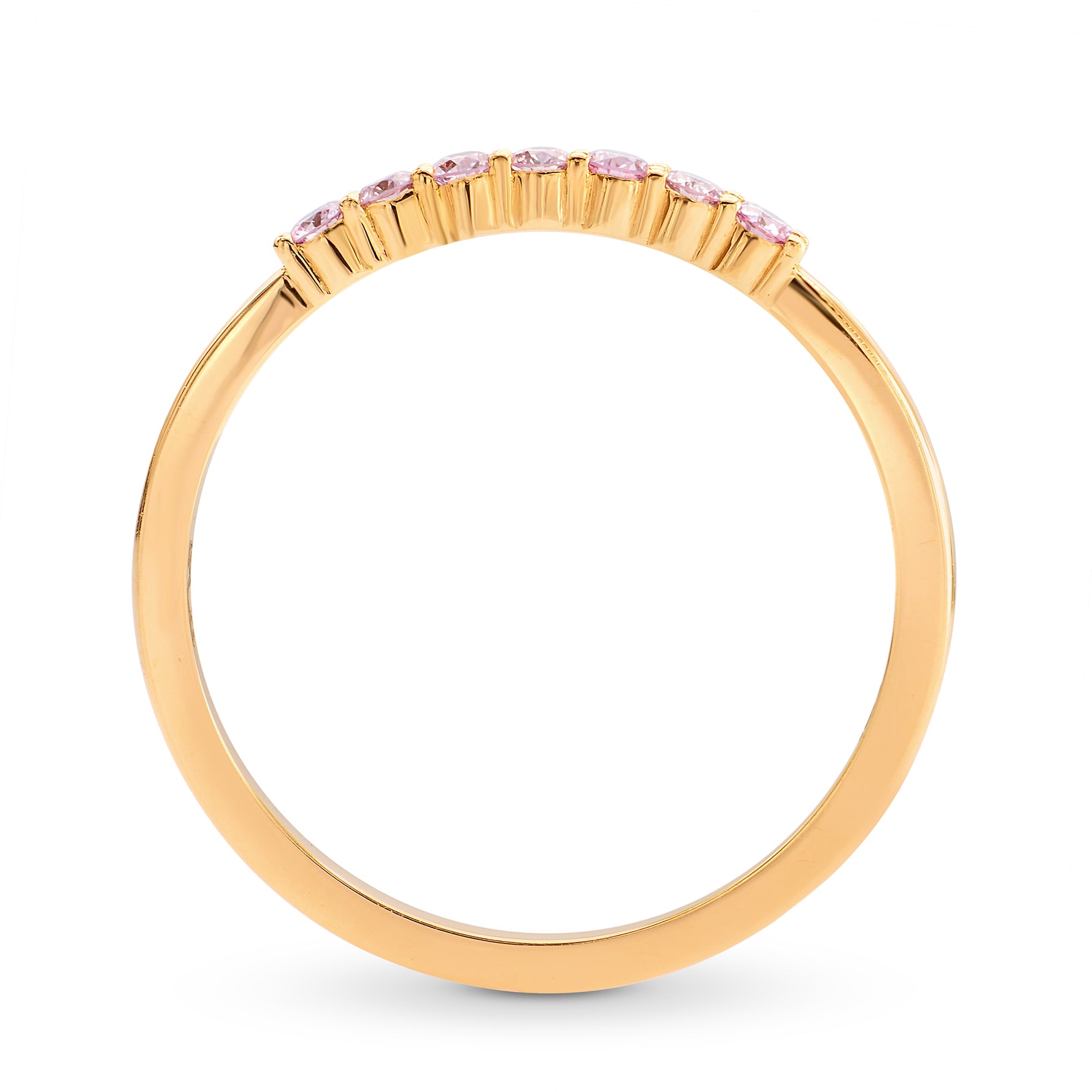 Pink Diamond 7 Stone Stacking Band Ring