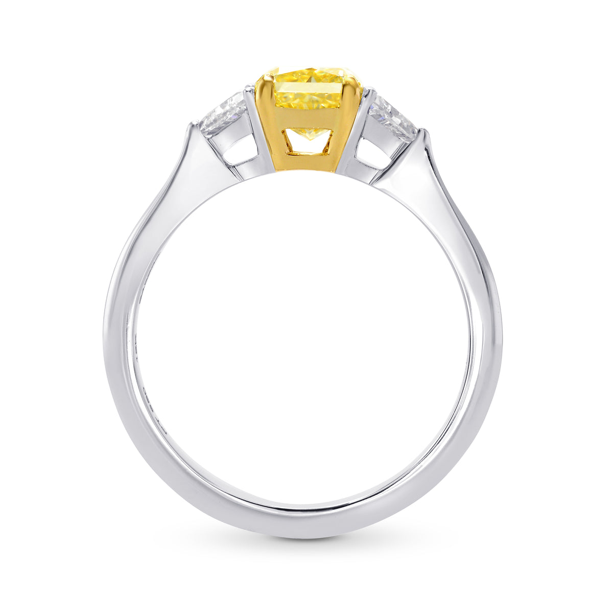 Platinum Fancy Yellow Radiant & Triangle Diamond Ring