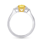 Platinum Fancy Yellow Radiant & Triangle Diamond Ring