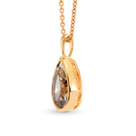 Fancy Orange Brown Pear Diamond Solitaire Pendant