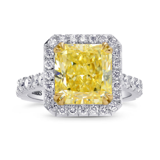 Fancy Yellow Radiant Halo Ring