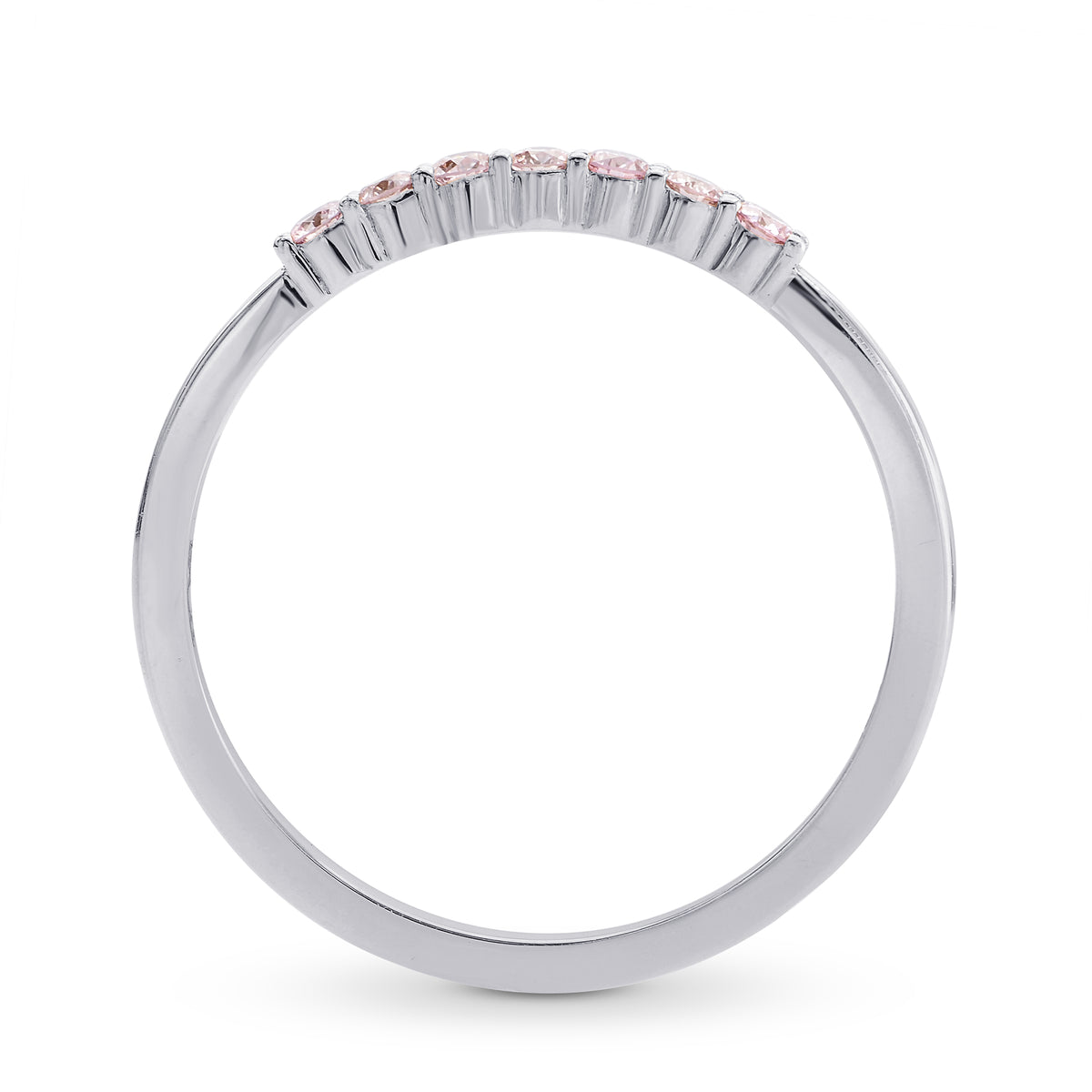 Pink Diamond 7 Stone Stacking Band Ring