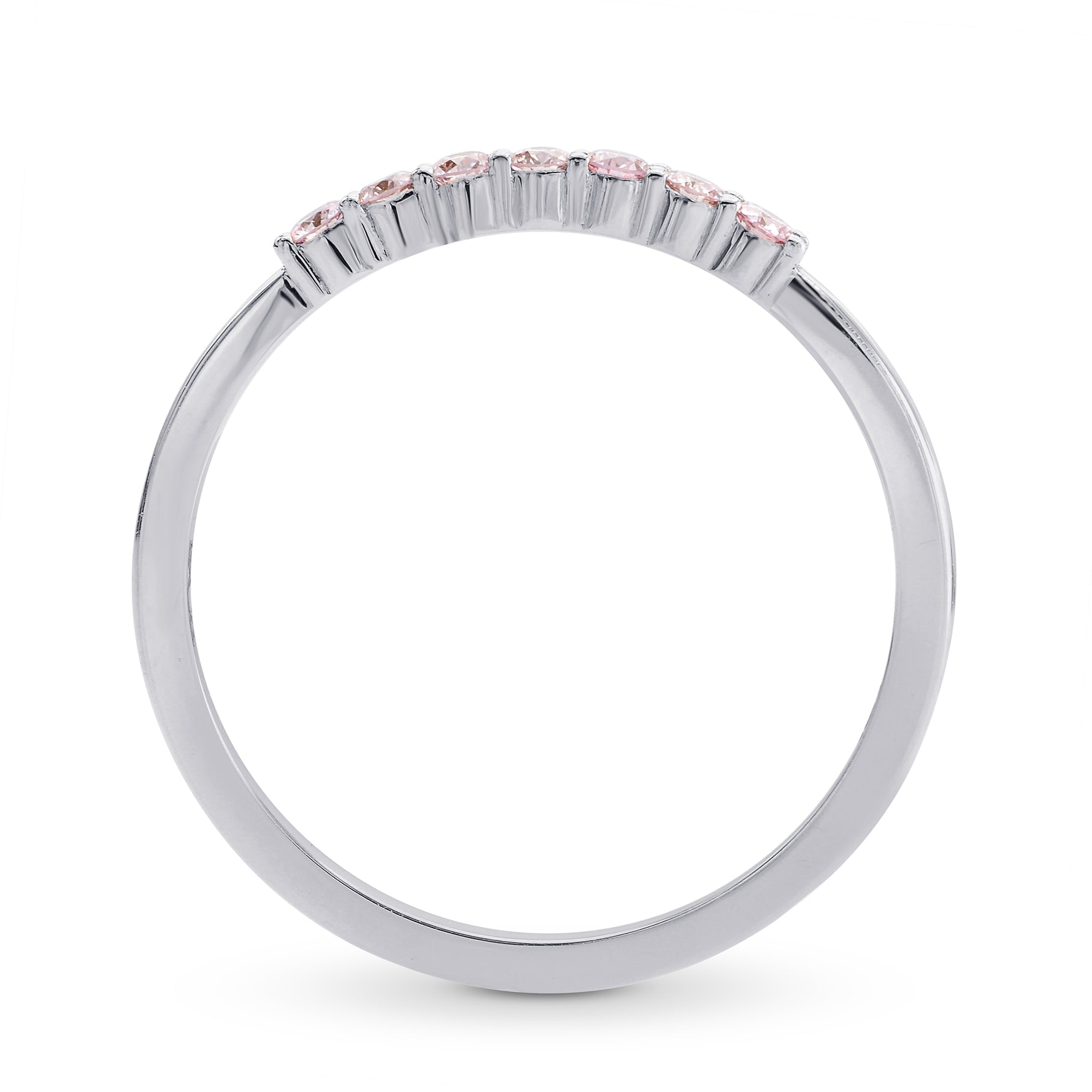 Pink Diamond 7 Stone Stacking Band Ring