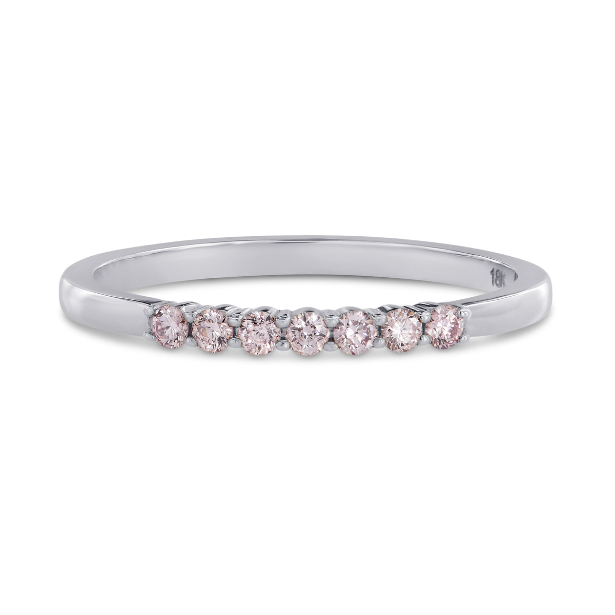 Pink Diamond 7 Stone Stacking Band Ring