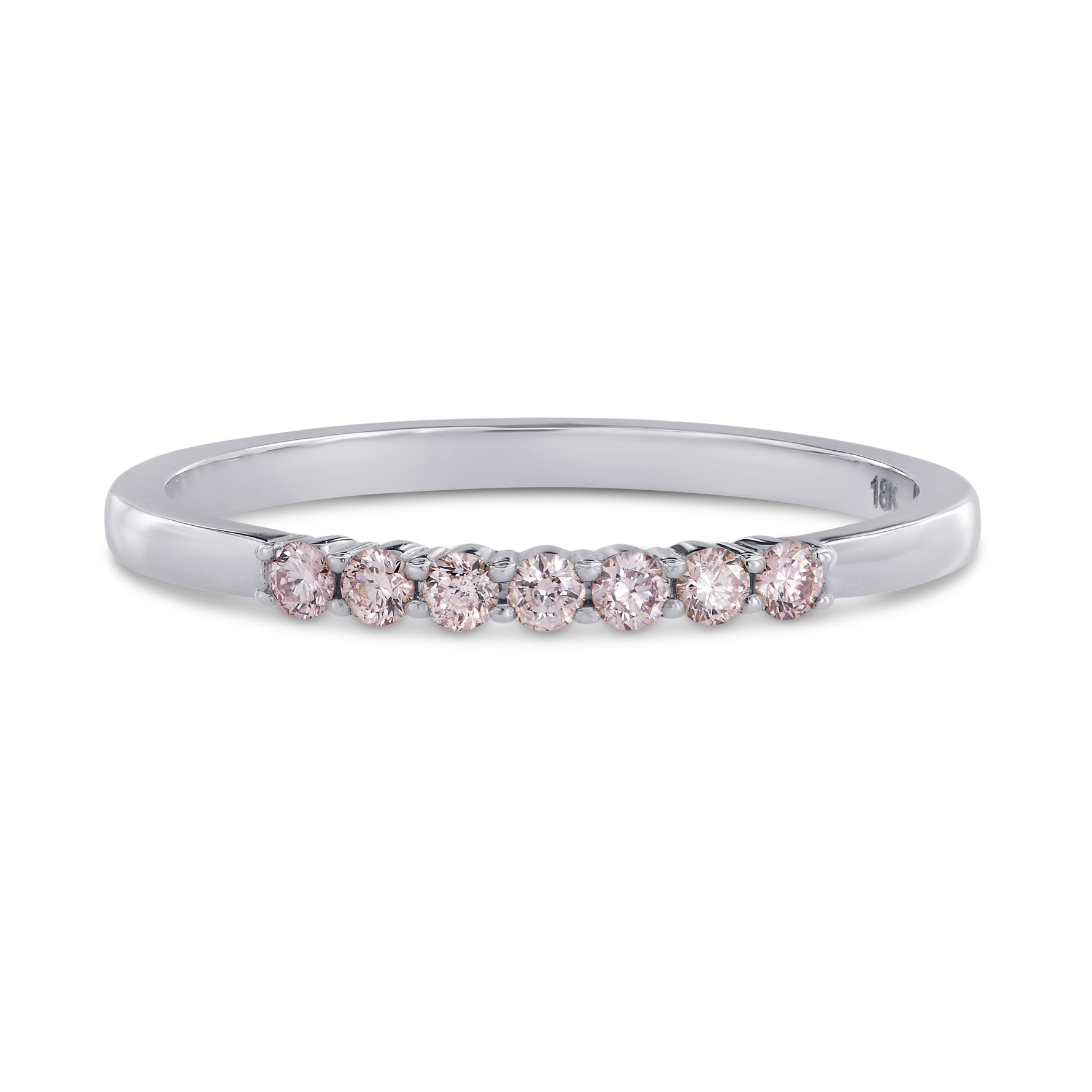 Pink Diamond 7 Stone Stacking Band Ring