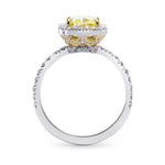 Fancy Yellow Cushion Diamond Halo Ring