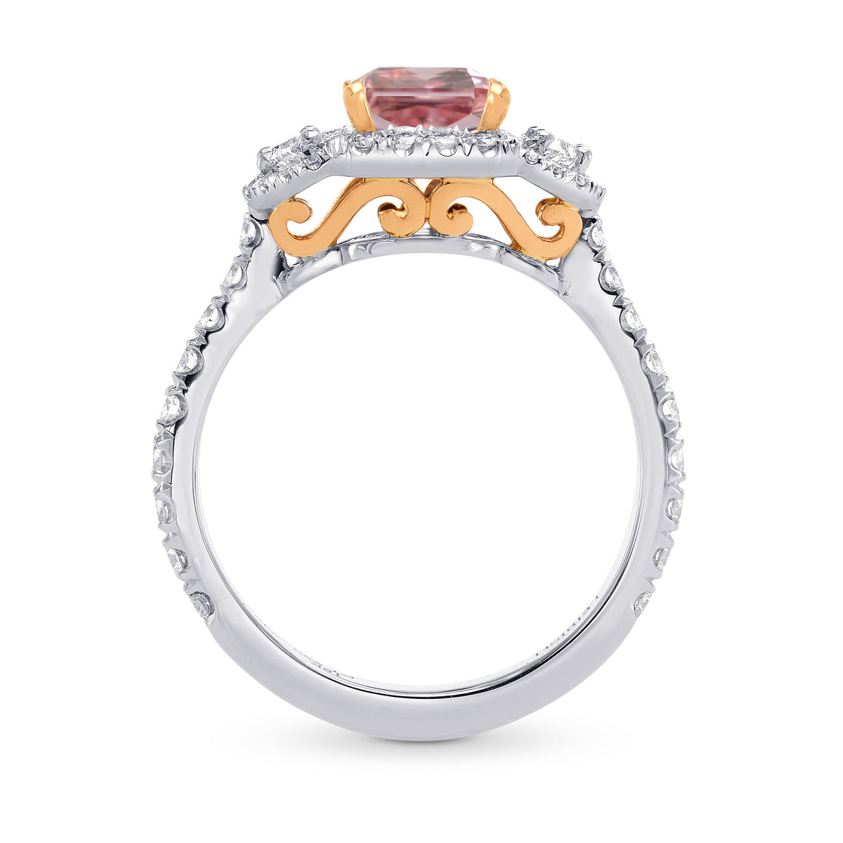 Fancy Intense Pink Radiant Diamond Ring