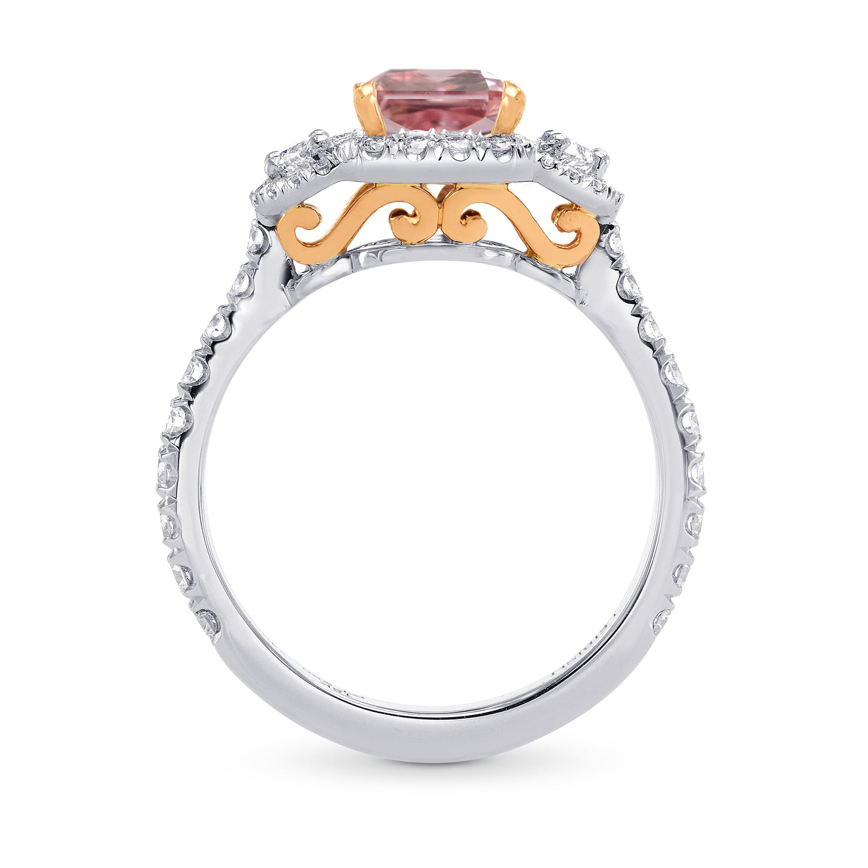 Fancy Intense Pink Radiant Diamond Ring