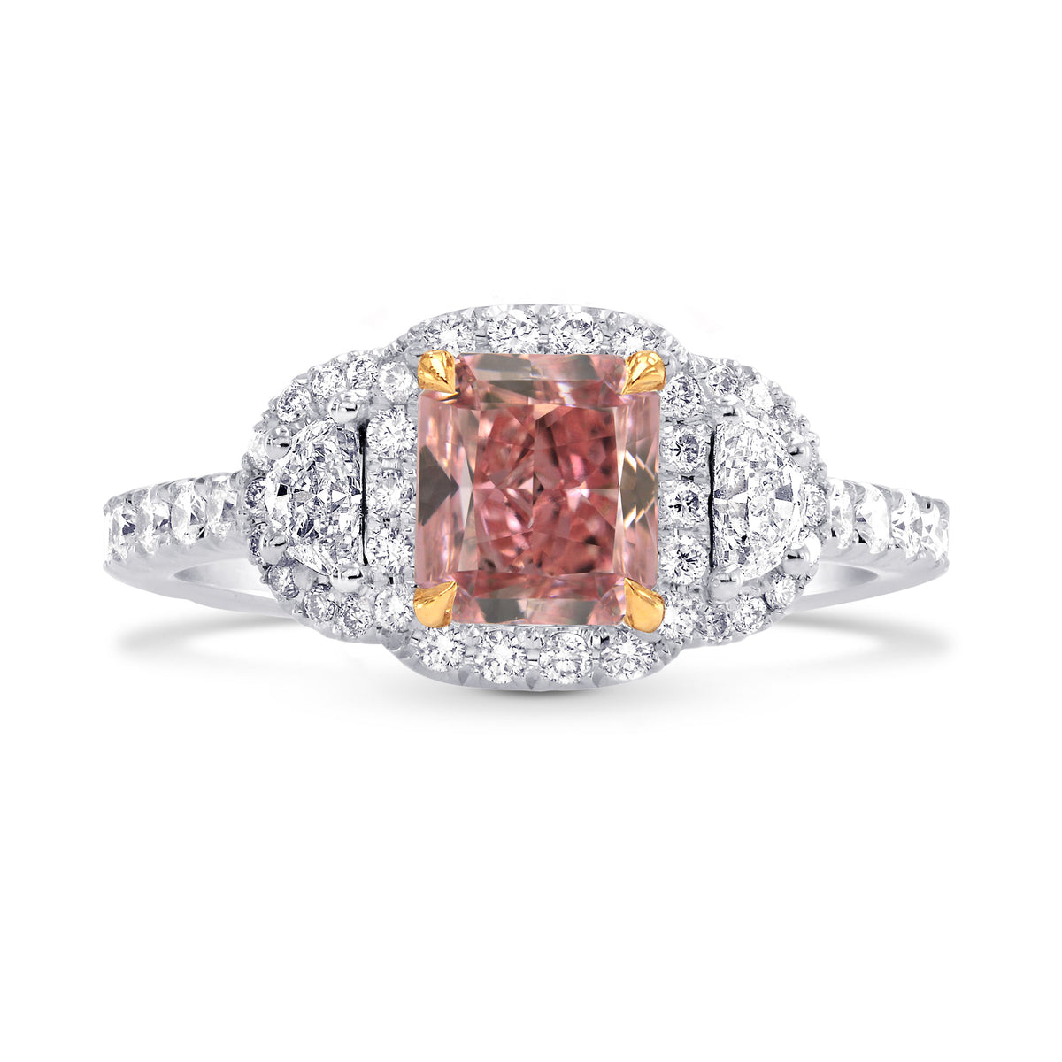 Fancy Intense Pink Radiant Diamond Ring