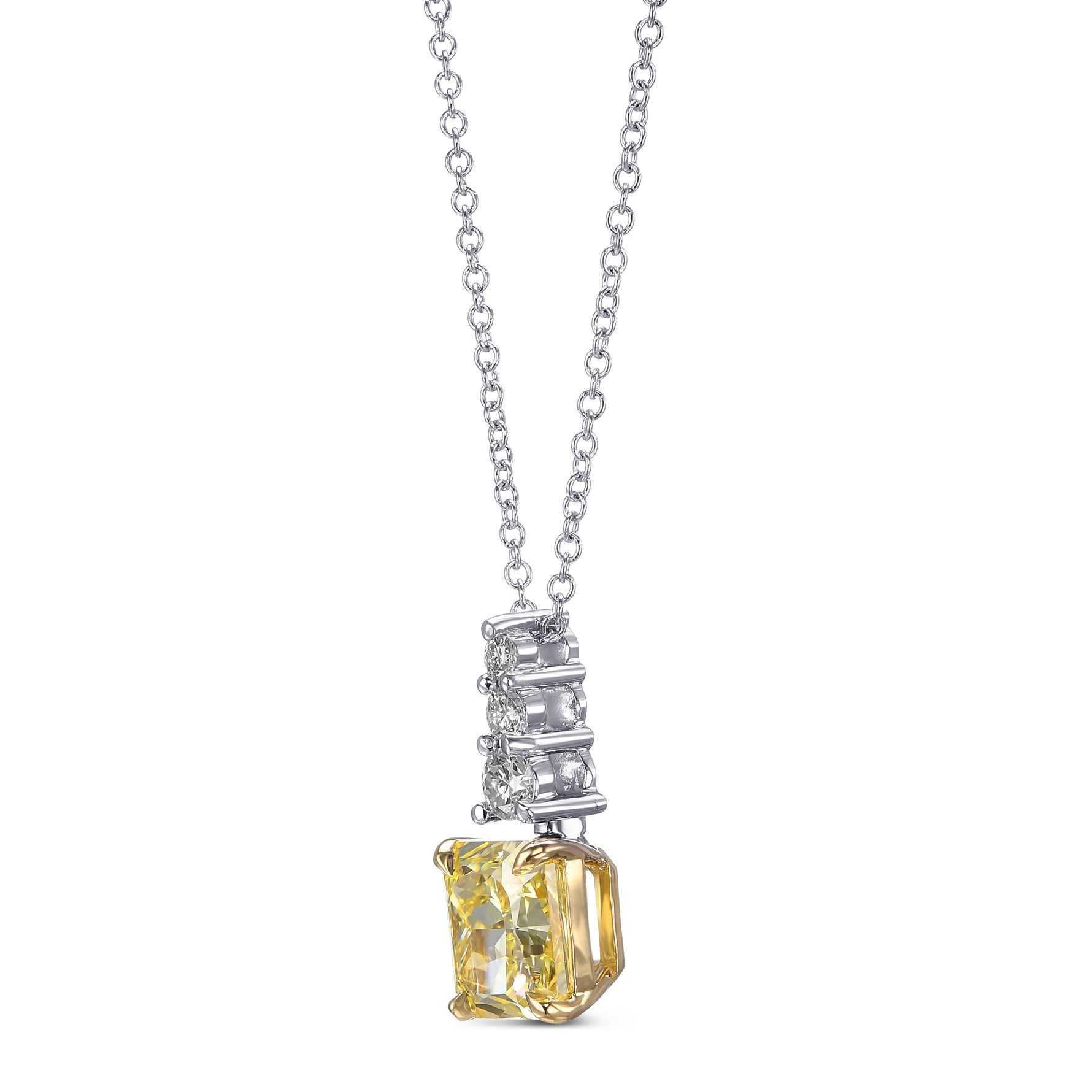 Diamond Drop Pendant Setting with 3 Round Brilliants - 3