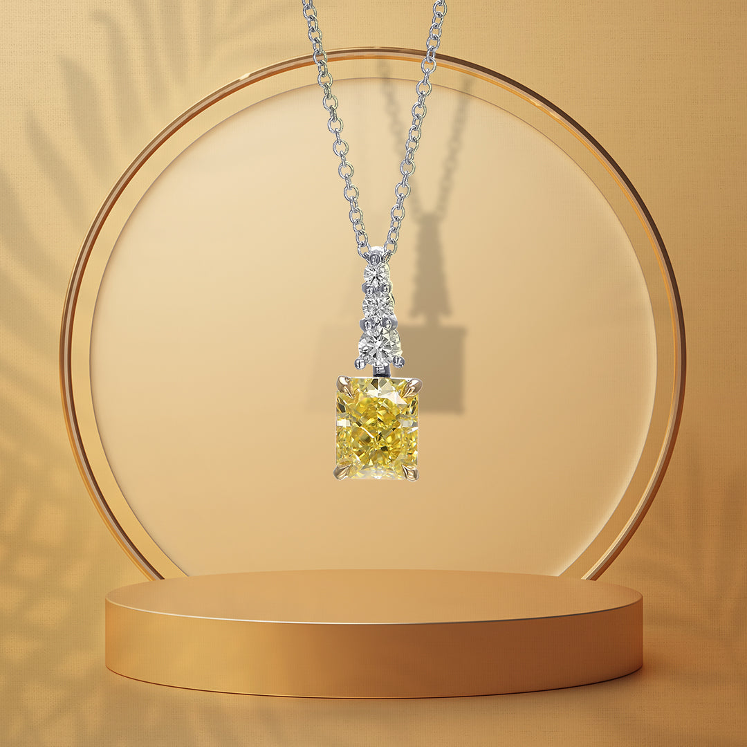 Diamond Drop Pendant Setting with 3 Round Brilliants - 4