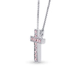 Fancy Pink Diamond Cross Pendant