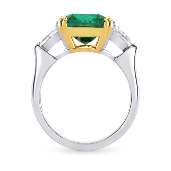Emerald Gemstone and Triangle Diamond Ring