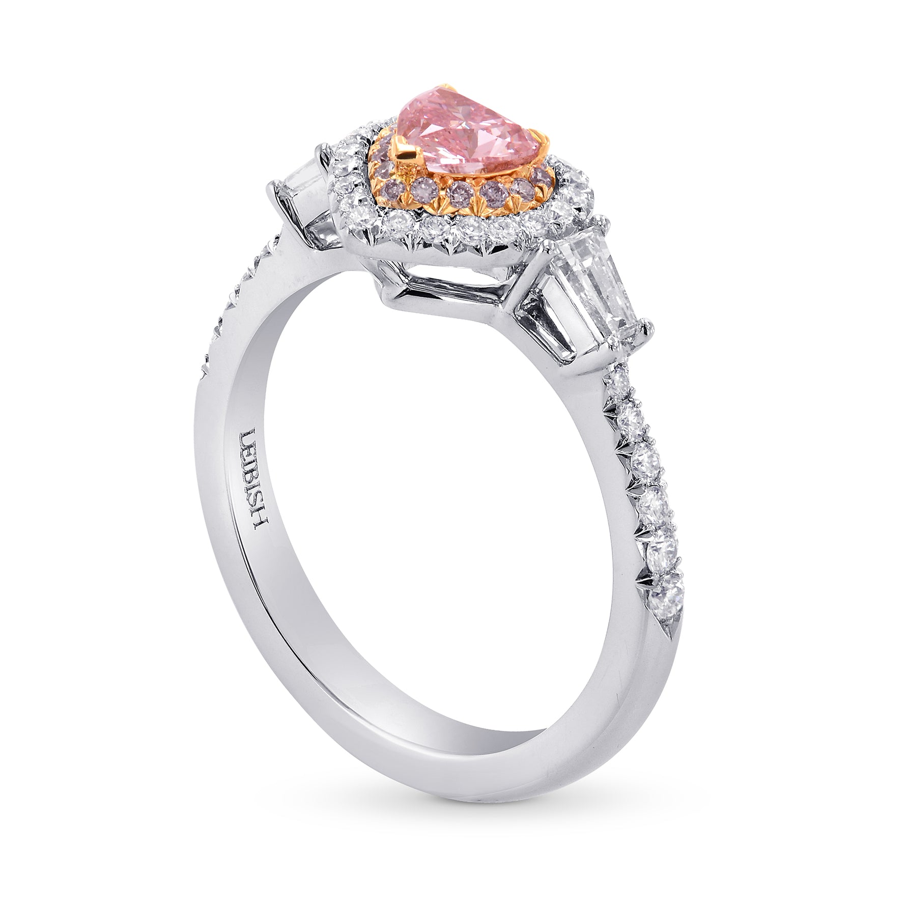 Argyle Fancy Pink Heart Diamond Halo Ring