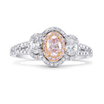 Argyle Light Pink Oval Diamond Halo Ring