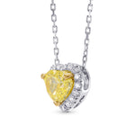 Fancy Yellow Heart Diamond Halo Pendant 