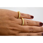 7 Stone Fancy Yellow Radiant Diamond Ring