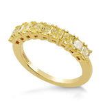 9 Stone Fancy Yellow Radiant Diamond Band Ring