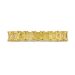 9 Stone Fancy Yellow Radiant Diamond Band Ring