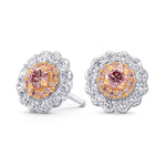 Argyle Fancy Pink Diamond Floral Halo Earrings