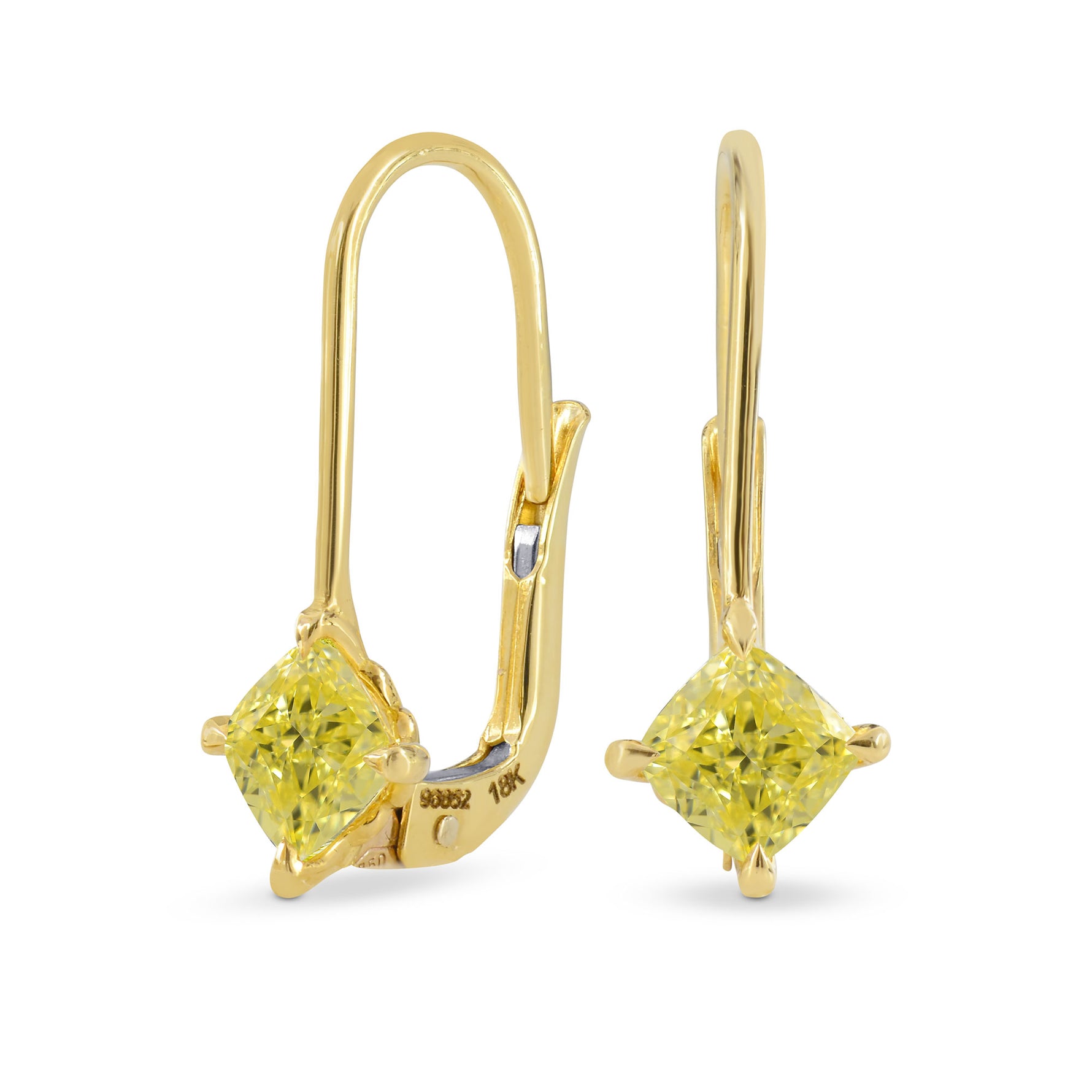 Drop Four Prong Hook Leverback Earring Settings - 2