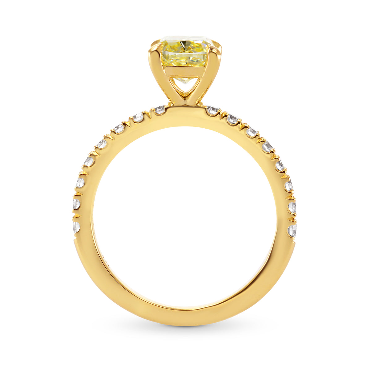 Fancy Light Yellow Cushion Diamond Engagement Ring