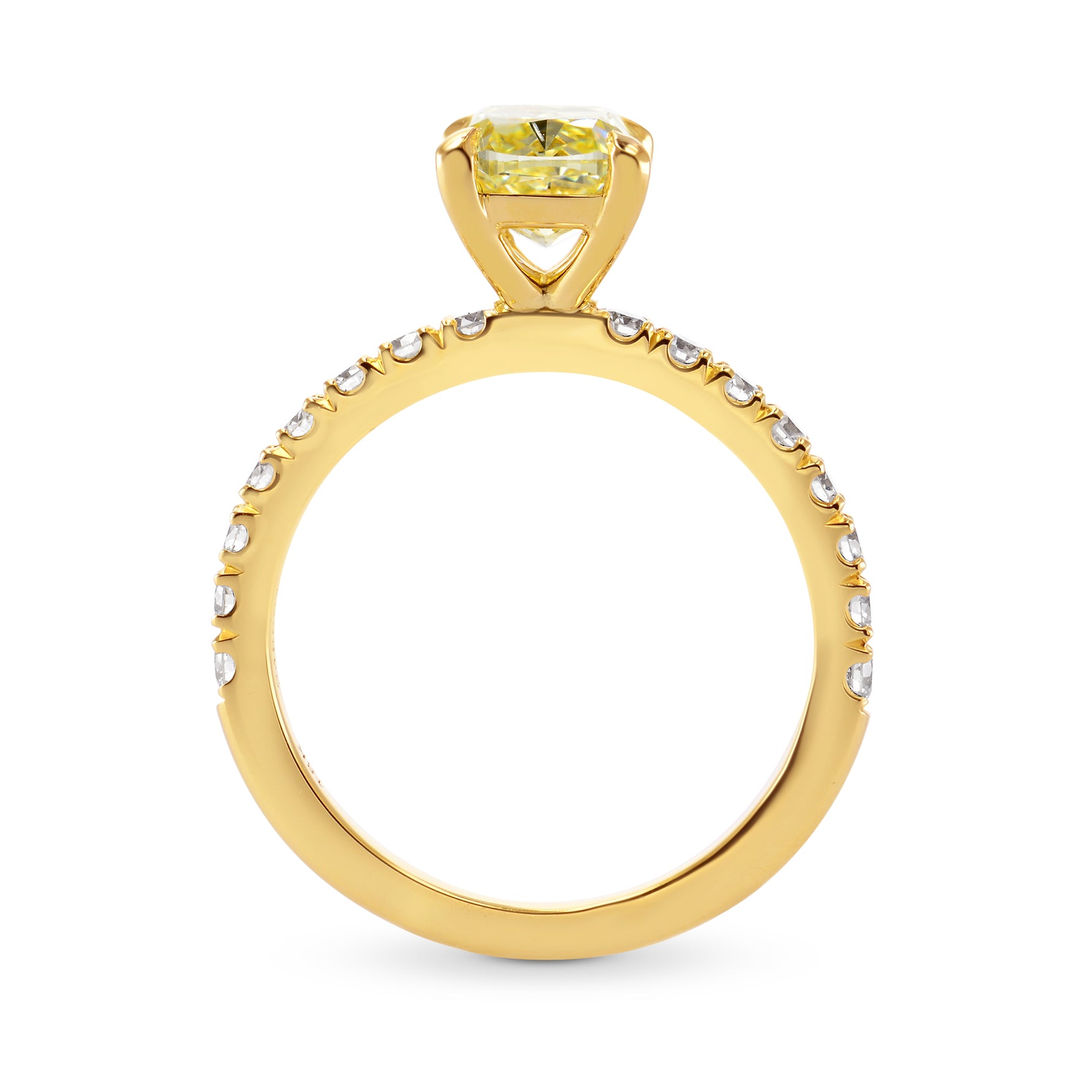 Fancy Light Yellow Cushion Diamond Engagement Ring