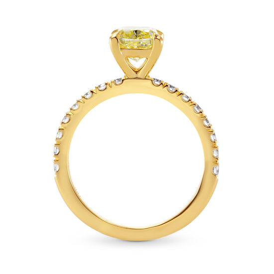 Fancy Light Yellow Cushion Diamond Engagement Ring