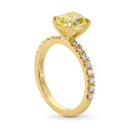 Fancy Light Yellow Cushion Diamond Engagement Ring